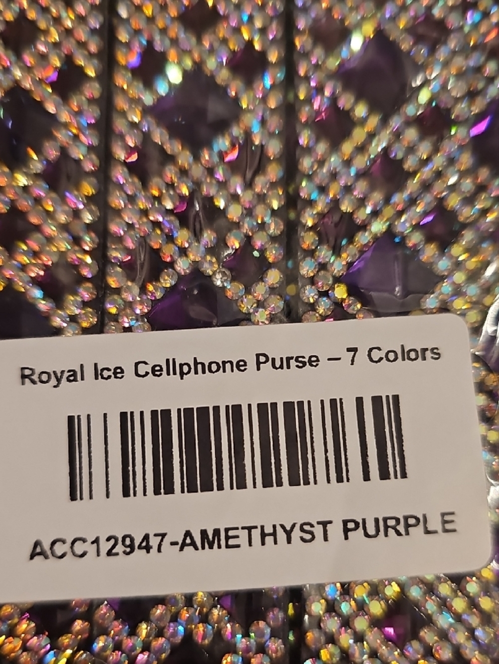 Amethyst Purple Crystal Phone Purse - Royal Ice Style - Picture 2 of 4